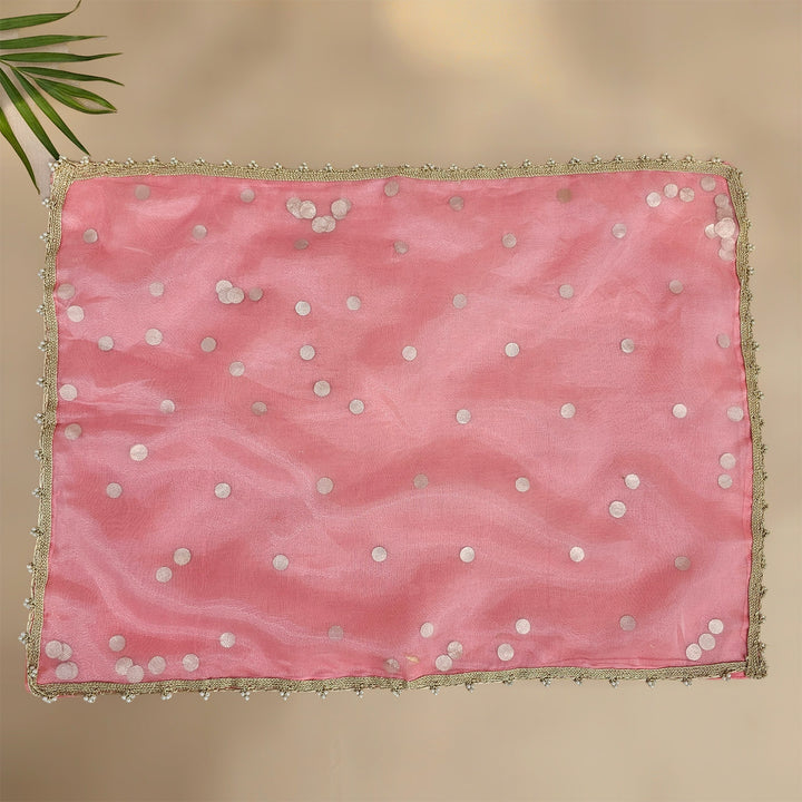 "Tikli" Organza Tray Cover With Shimmer Detail For Festive Decor