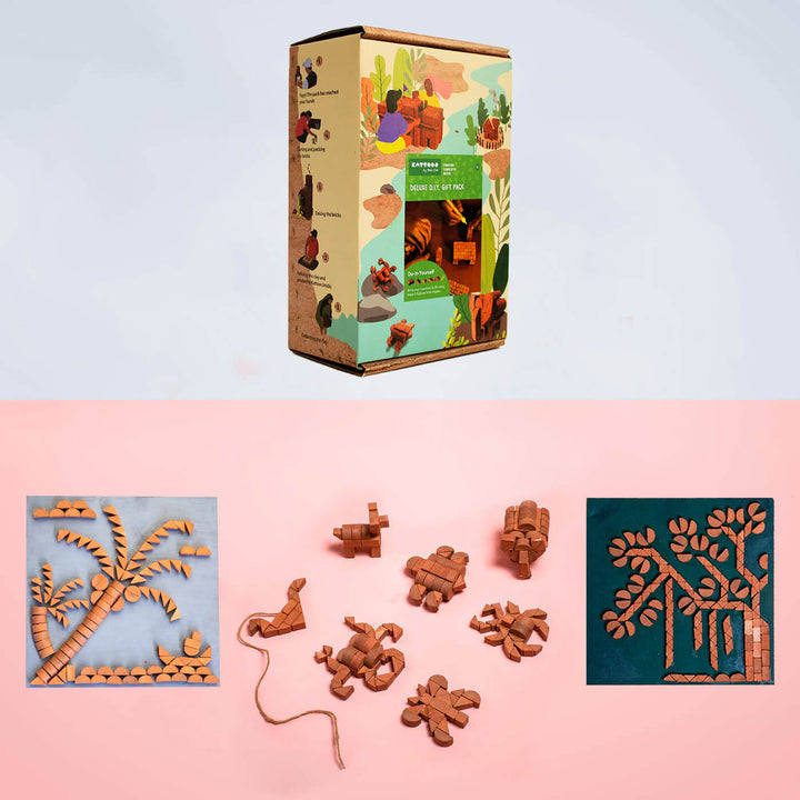 Terracotta Bricks Deluxe DIY Construction Kit Gift Pack | 276 Assorted Bricks