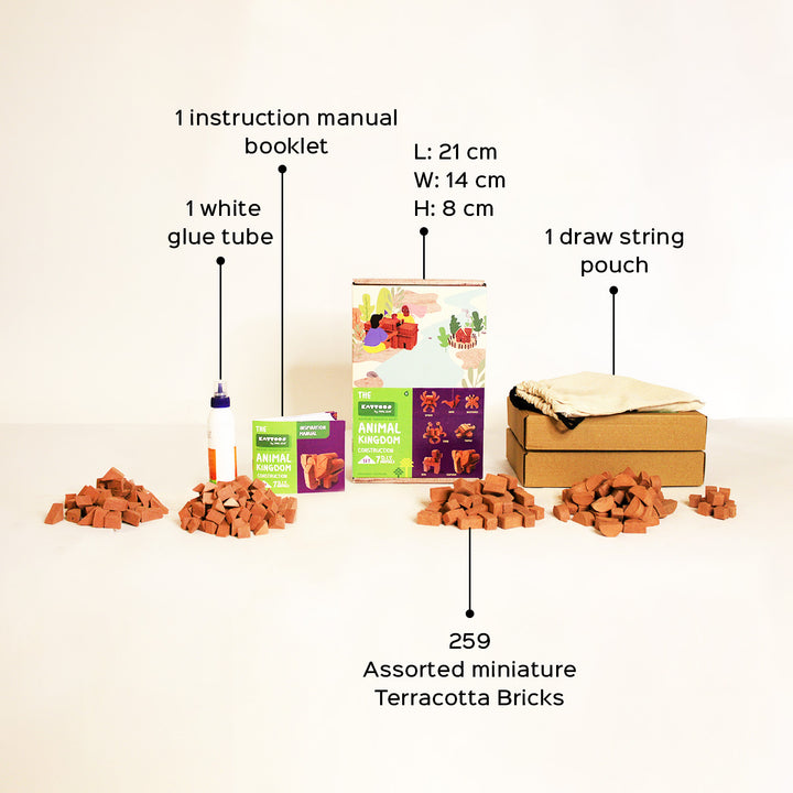 Terracotta Bricks DIY Construction Set | 7 Animals