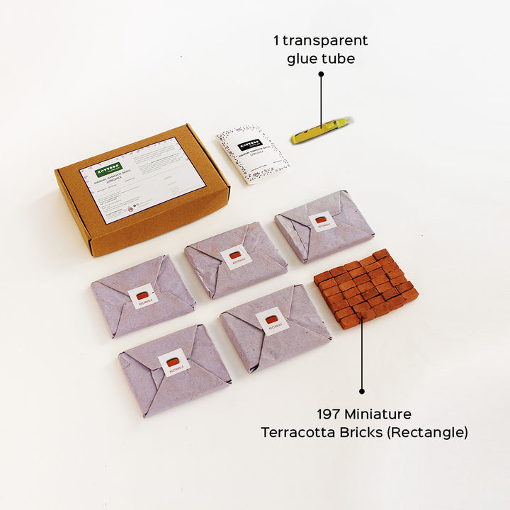 Terracotta Bricks DIY Construction Kit | 197 Rectangle Bricks