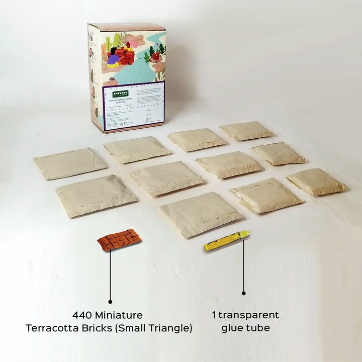 Terracotta Bricks DIY Construction Kit | 440 Mini Triangle Bricks