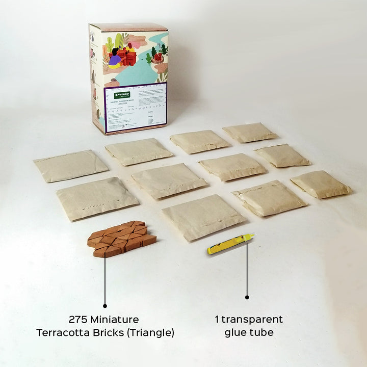 Terracotta Bricks DIY Construction Kit | 275 Triangle Bricks