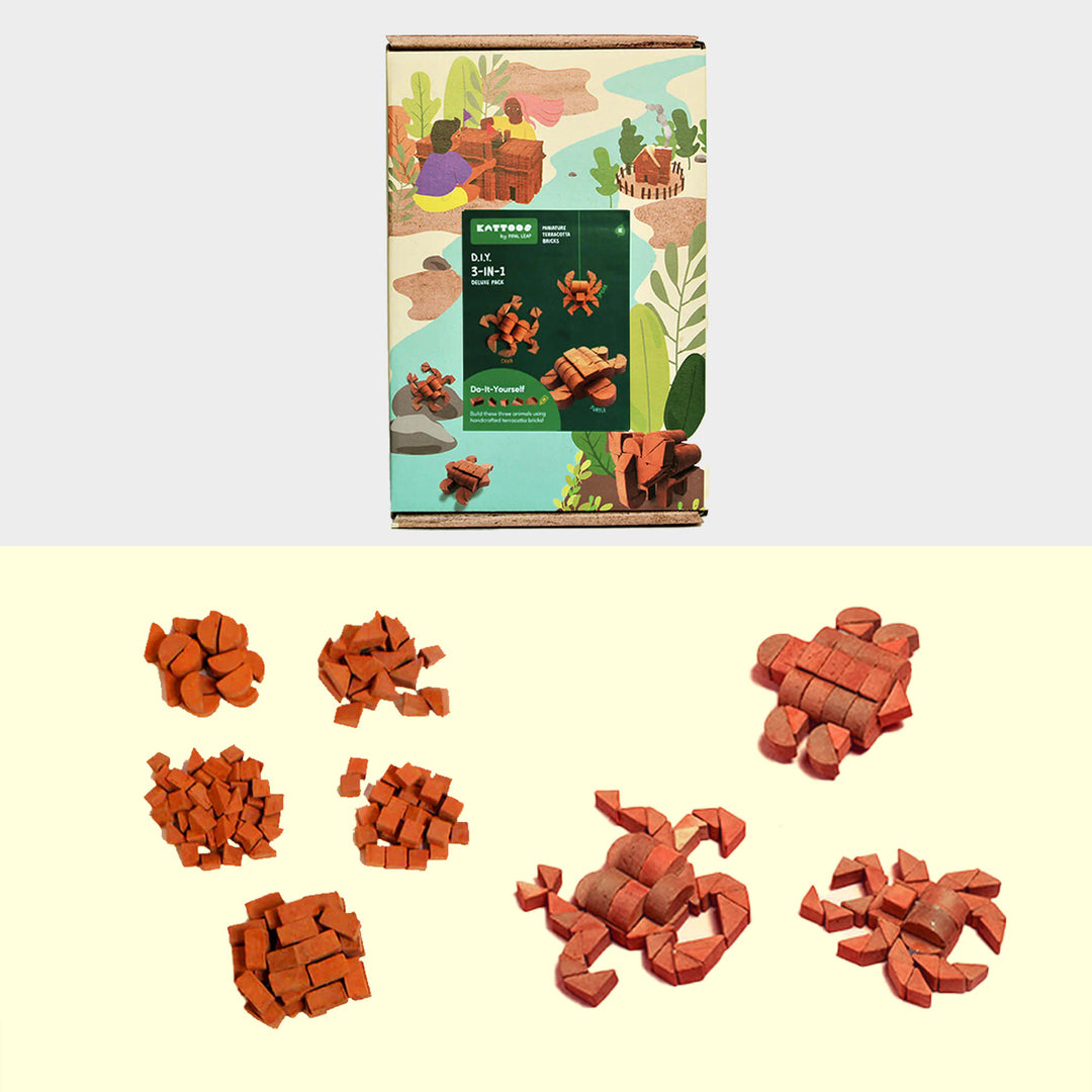 Terracotta Bricks DIY Construction Set | 3 Animals