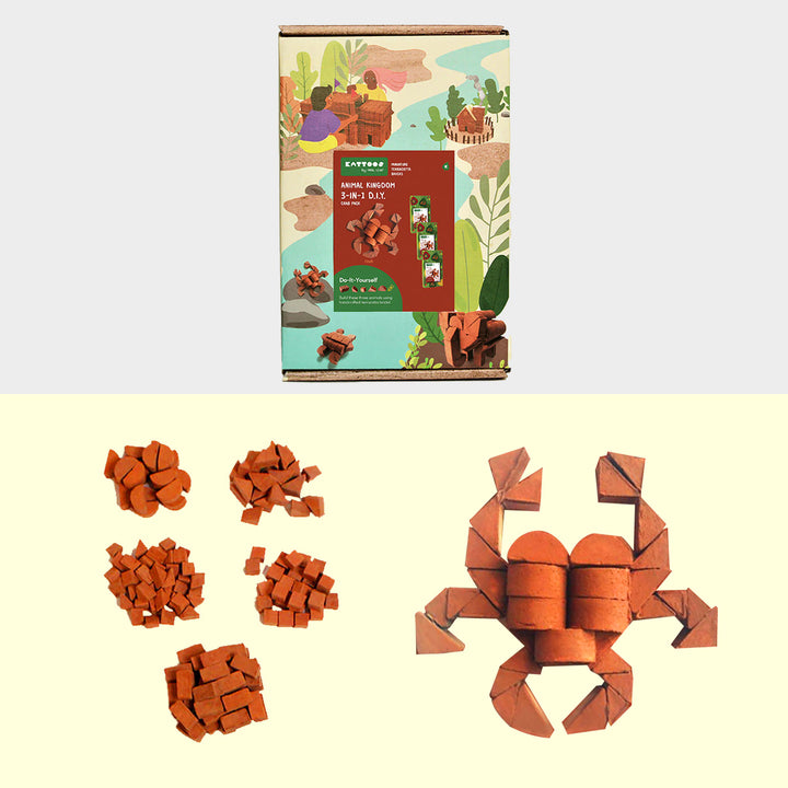 Terracotta Bricks DIY Construction Set | 3 Crabs