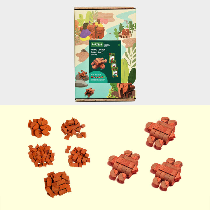 Terracotta Bricks DIY Construction Set | 3 Turtles