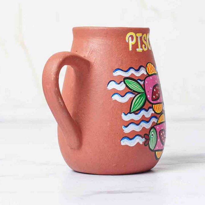 Personalized Hand-painted Pisces Zodiac Sign Terracotta Mug