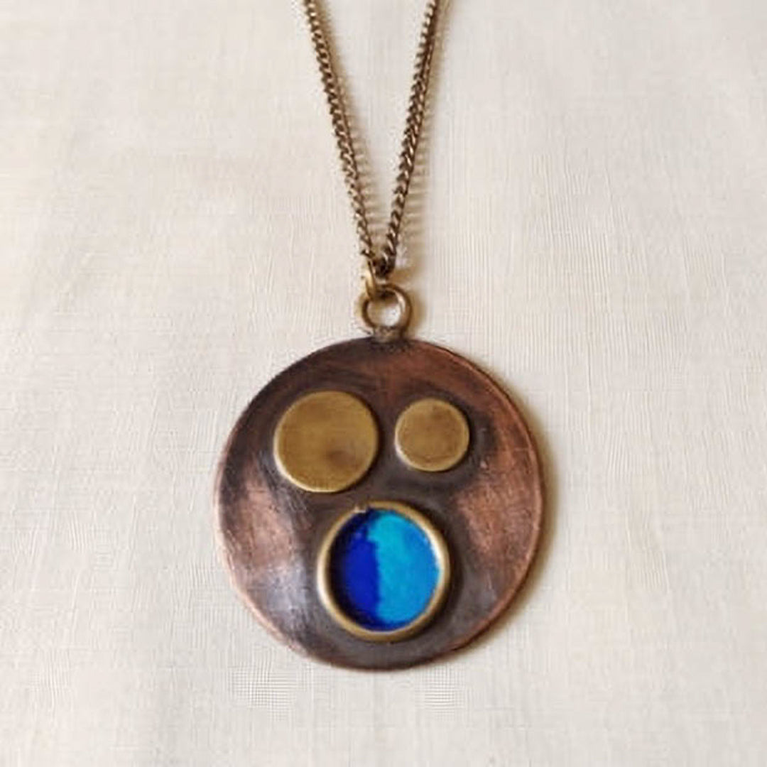Handmade Planet Design Brass Necklace