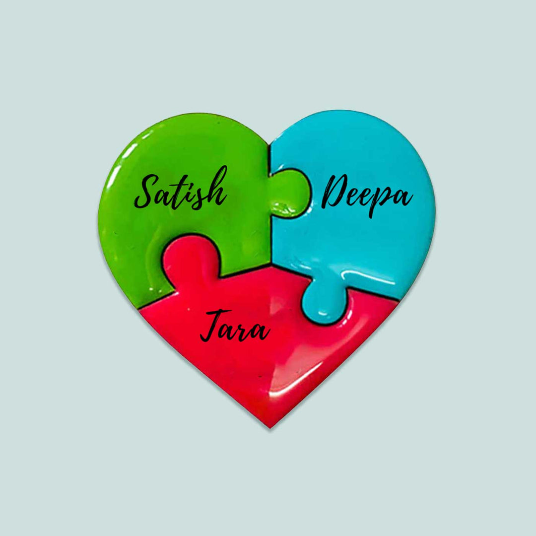 Puzzle Heart-Shaped Resin Fridge Magnet