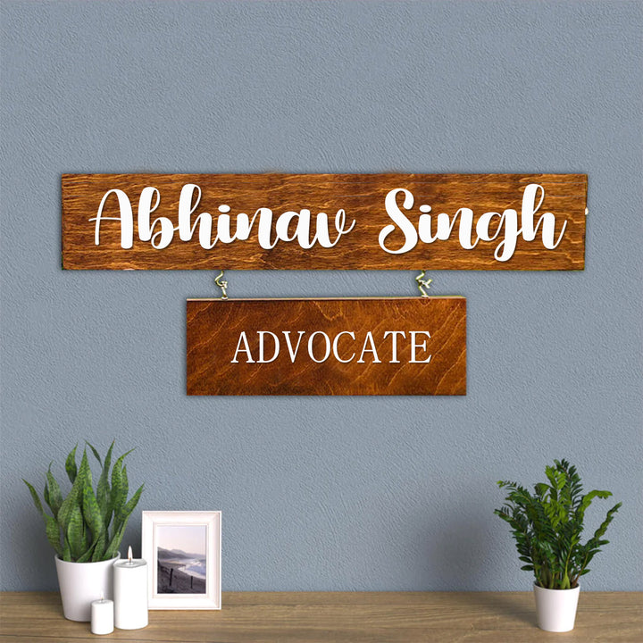 2 Pallet Rectangular Name Plate with 3D Letters For Advocate