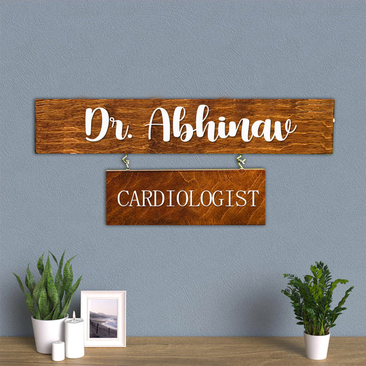 2 Pallet Rectangular Name Plate with 3D Letters For Doctor