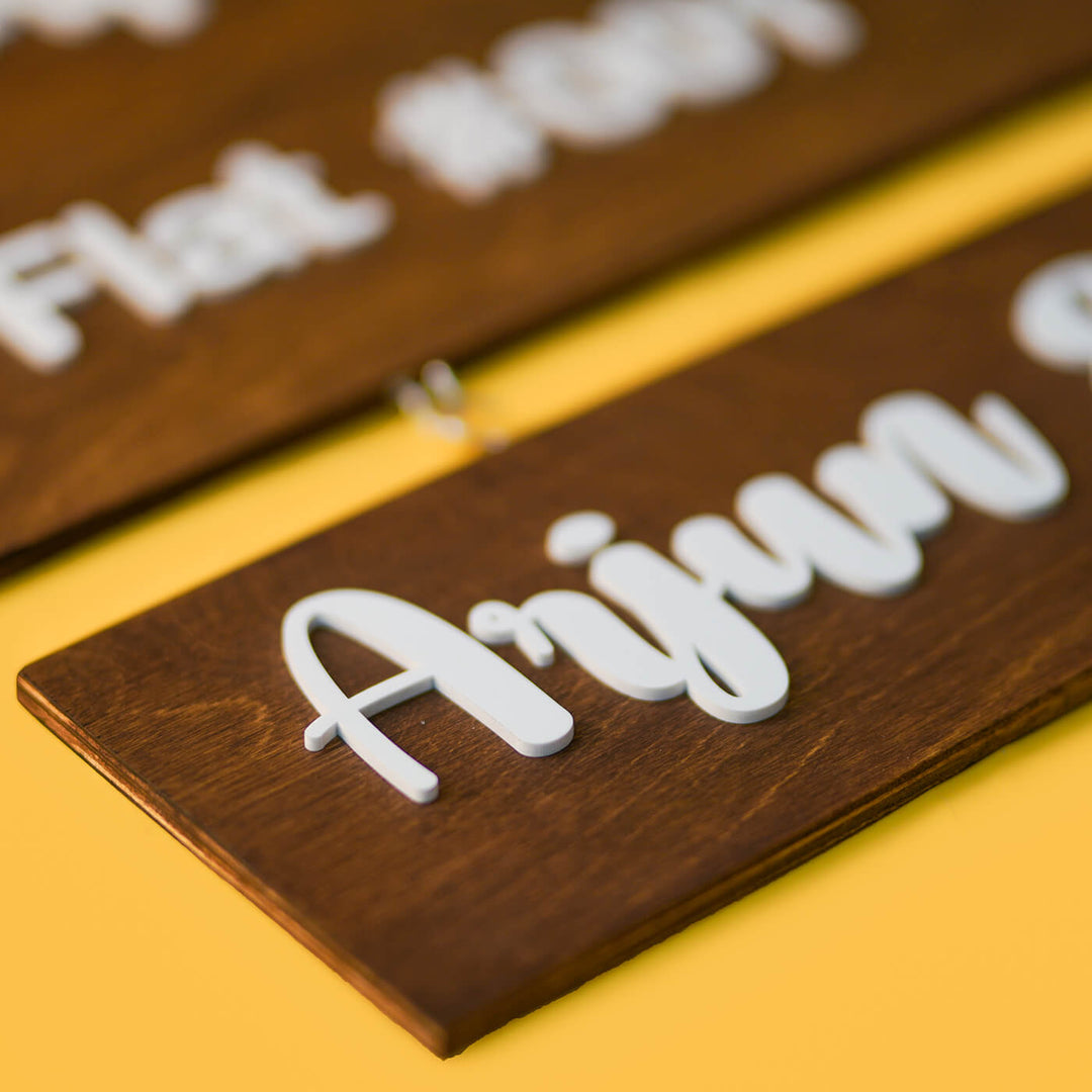 String Art Mason Jar Nameplate - White Flowers