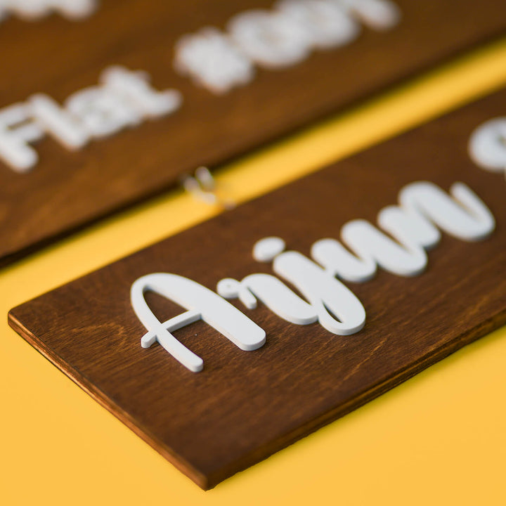 String Art Mason Jar Nameplate - White Flowers