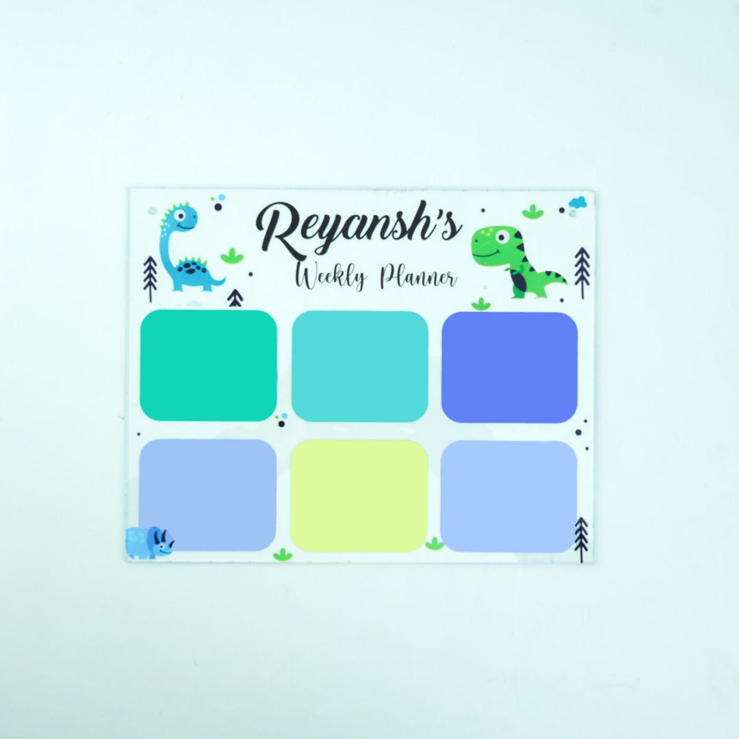 Handcrafted Acrylic Weekly Study Planner for Kids
