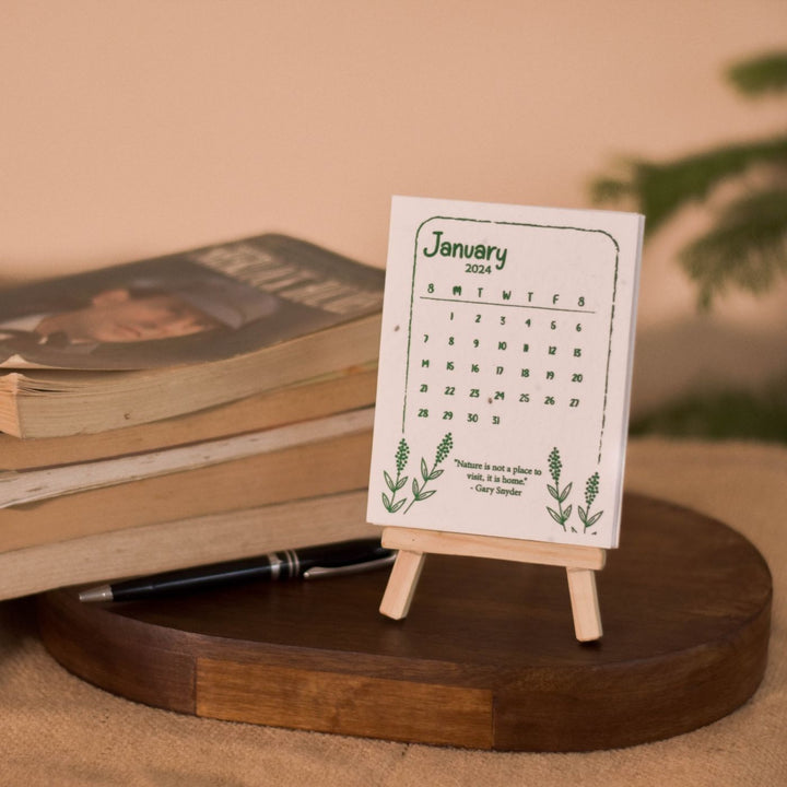 Eco-friendly Plantable Seed Paper Calendar With Stand | 2025