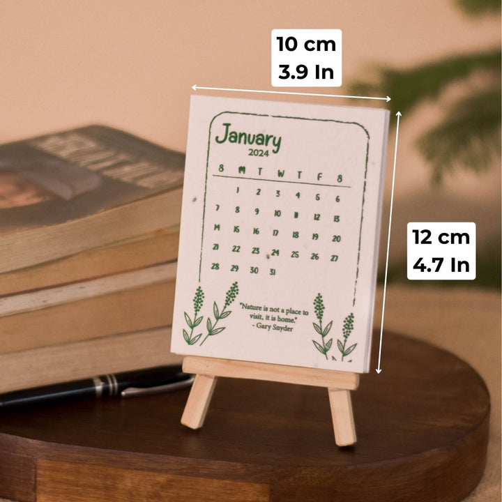 Eco-friendly Plantable Seed Paper Calendar With Stand | 2024