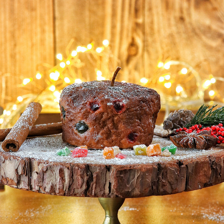 Handmade Realistic Plum Cake Soy Wax Candle For Christmas Decoration