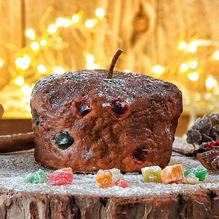 Handmade Realistic Plum Cake Soy Wax Candle For Christmas Decoration