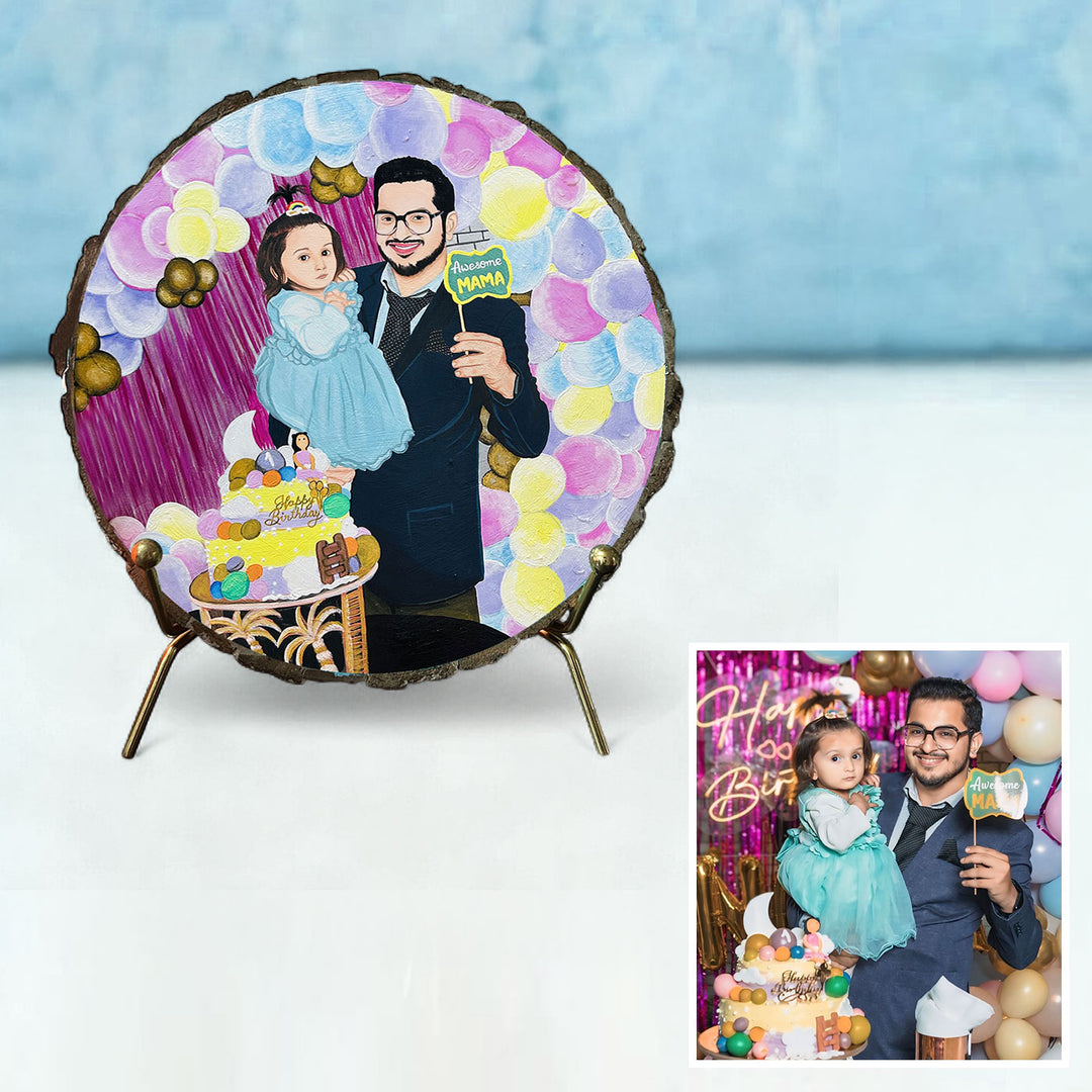 Photo Personalized Hand-Painted Birthday Theme MDF Wood Decorative Plaque