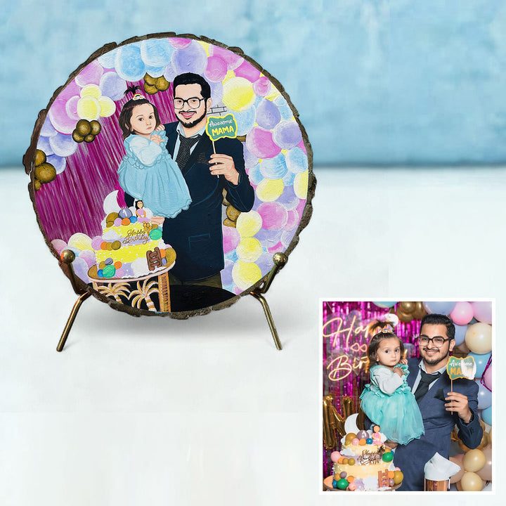 Photo Personalized Hand-Painted Birthday Theme MDF Wood Decorative Plaque