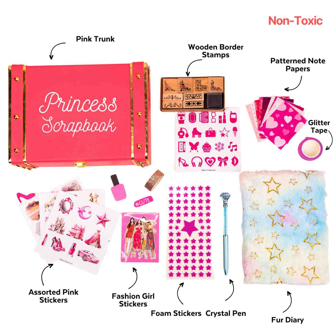 Princess Scrapbook DIY Kit with Reusable Keepsake Trunk