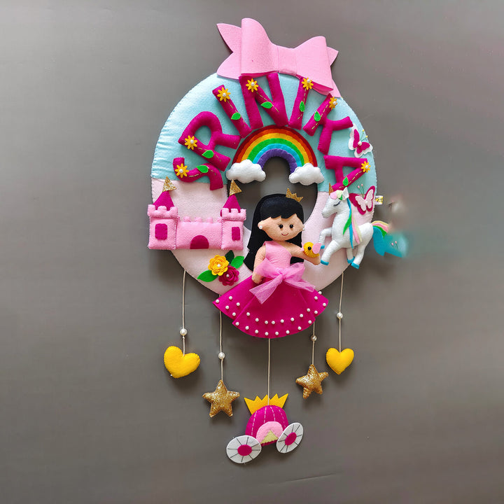 Hand-stitched Princess Theme Felt Nameplate For Girls