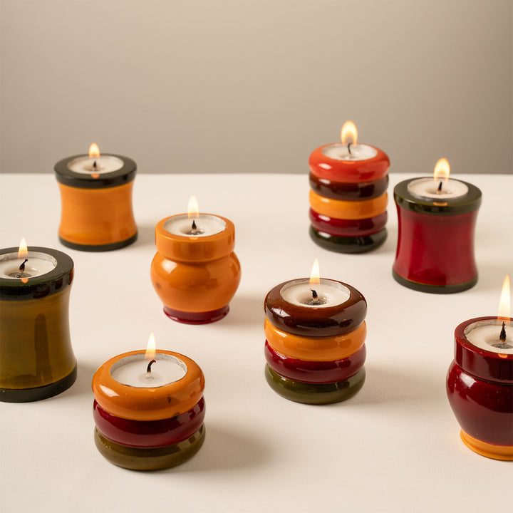 "Pichwai" Handmade Gift Hamper With Kasuti Toran, Etikoppaka Holders & Terracotta Candles For Festive Gifting