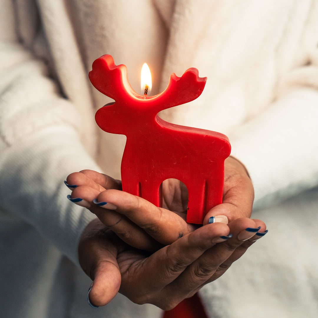 Handmade Reindeer Candle For Christmas Decoration