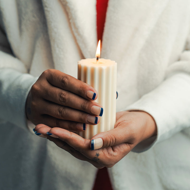 Handmade Ridge Line Candle For Christmas Decoration