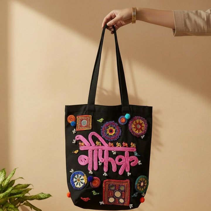 Hand-Embroidered Dori Work Befikre Tote Bag