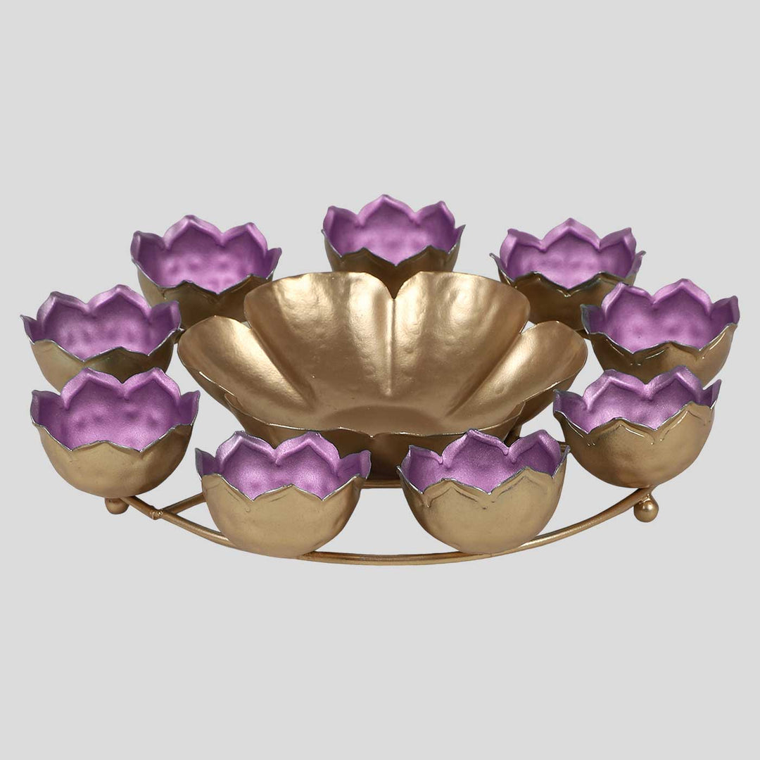 Handmade Purple & Gold Taj Urli