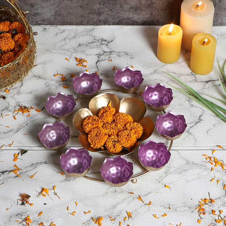 Handmade Purple & Gold Taj Urli