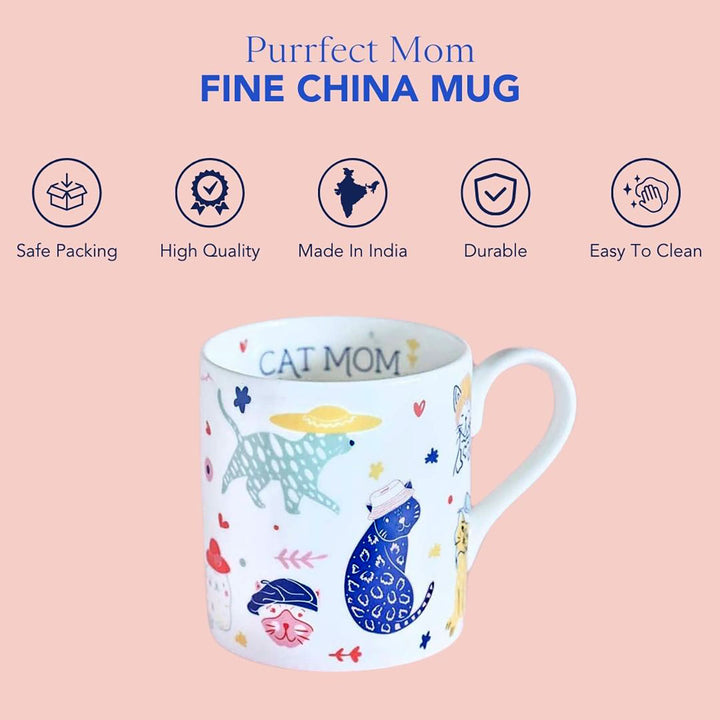 Handmade Purrfect Mom Fine China Mug