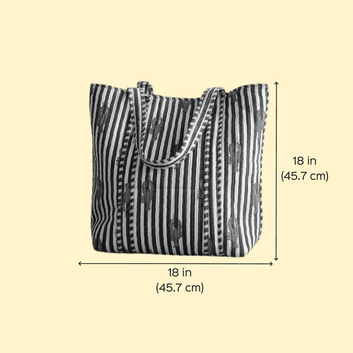 Handmade Lobster Stripe Cotton Tote Bag