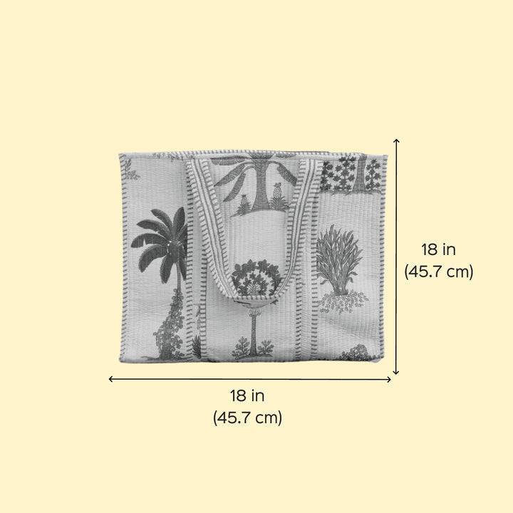 Handmade Cream Palm Cotton Tote Bag