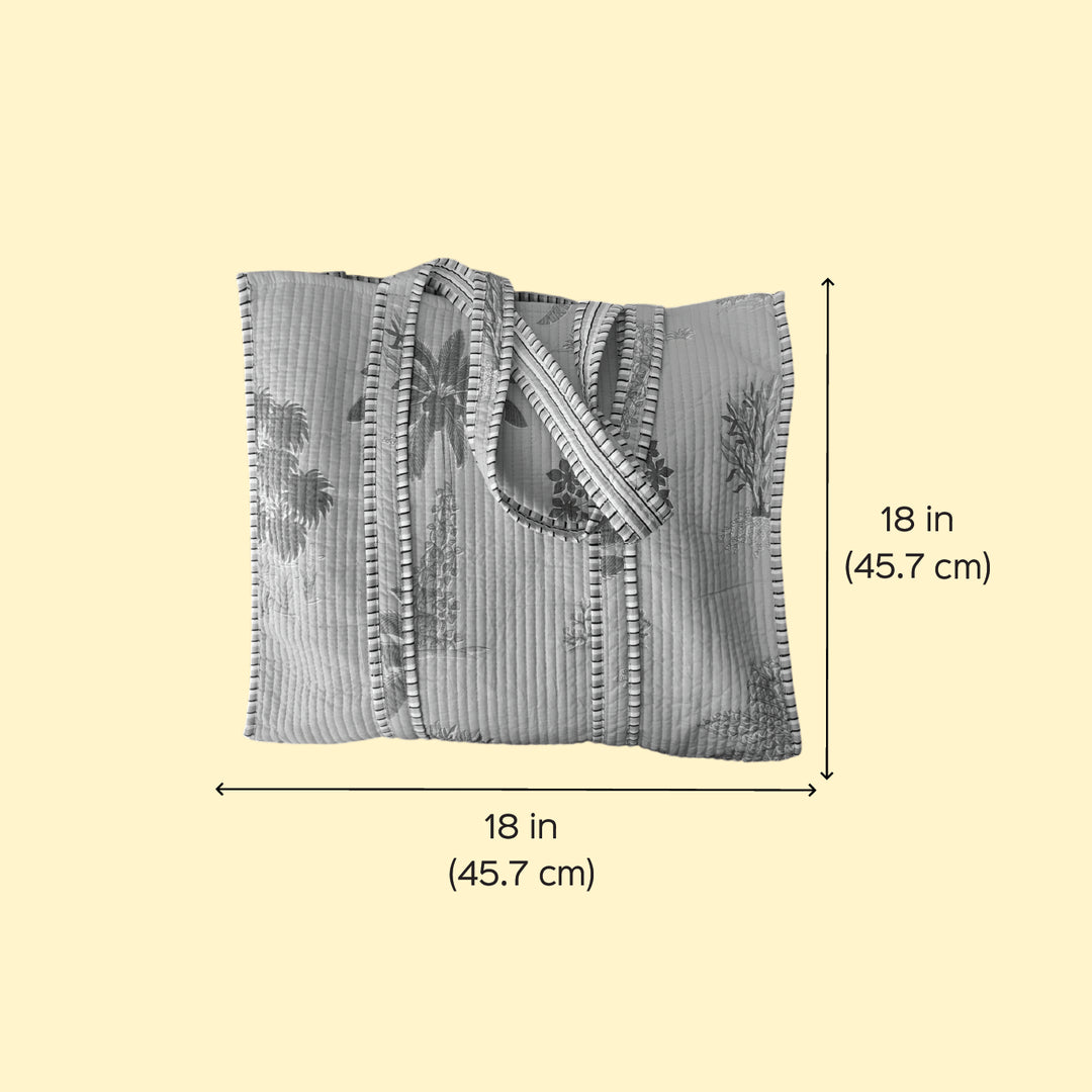 Handmade Yellow Palm Cotton Tote Bag