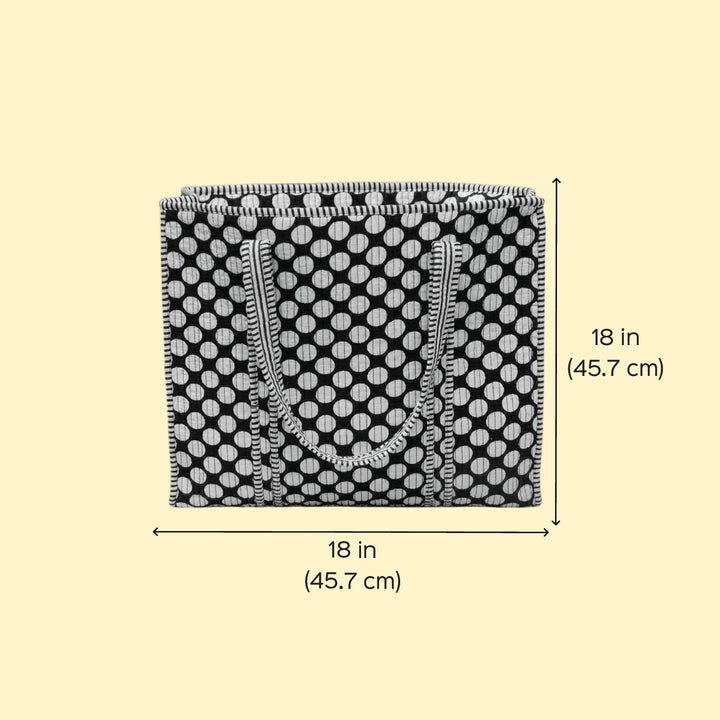 Handmade Black Polka Cotton Tote Bag