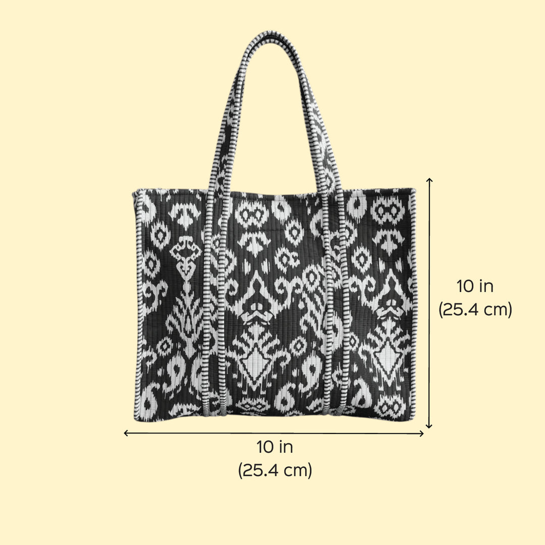 Handmade Green Indie Festive Cotton Tote Bag
