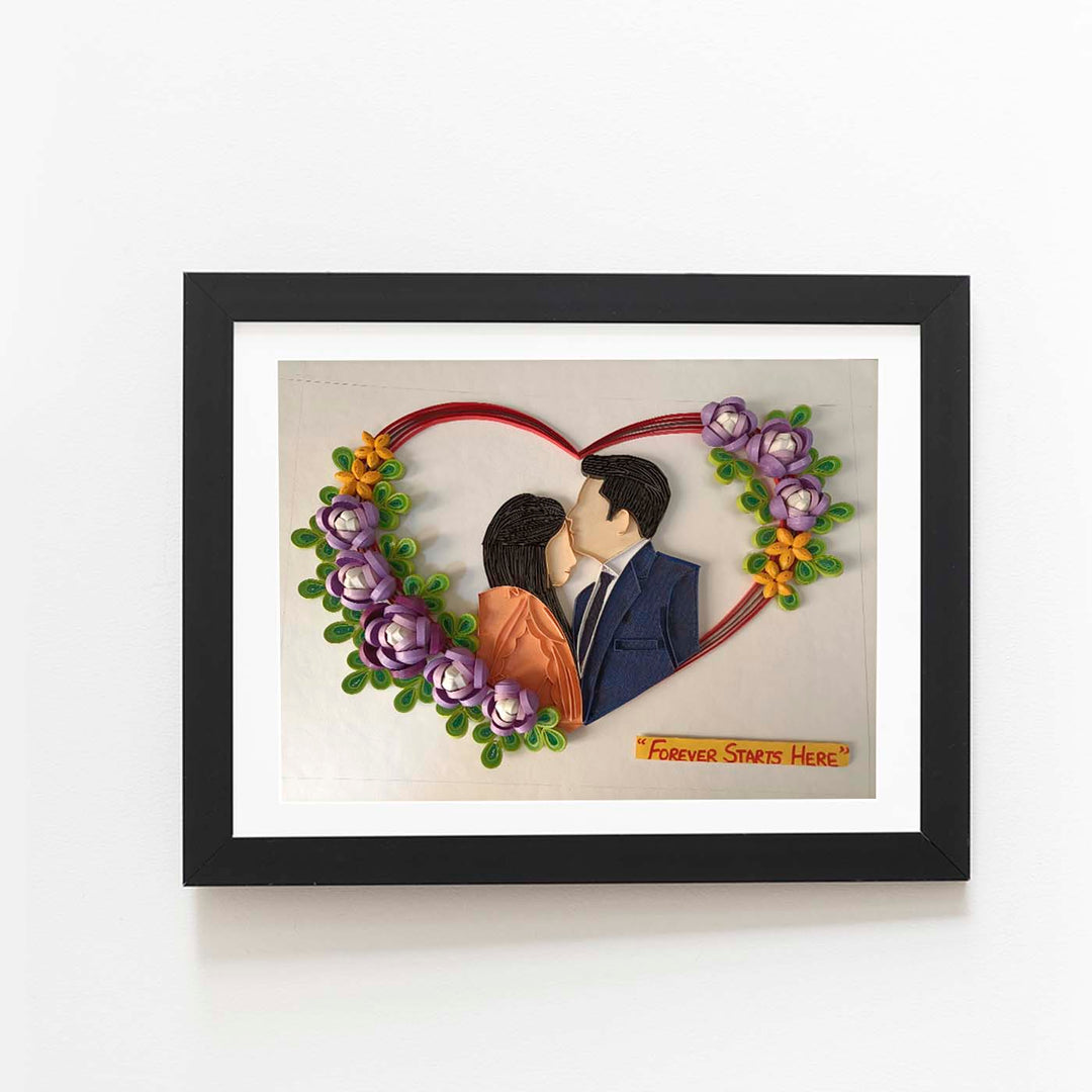 Personalized Quilling Portrait for Wedding Couple Photos