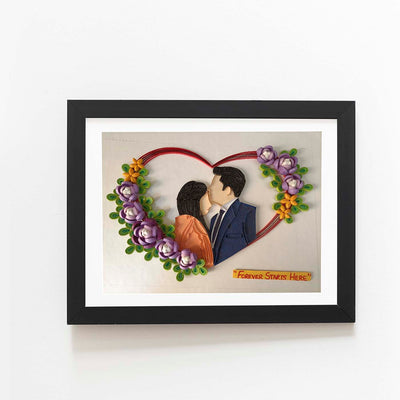 Personalized Quilling Portait for Wedding Couple Photos