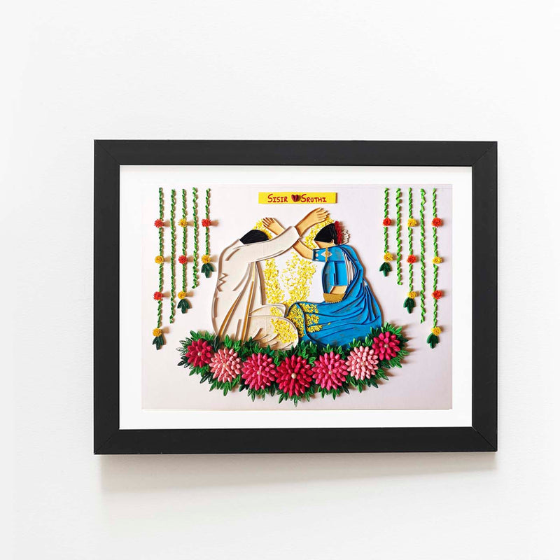 Personalized Quilling Portait for Wedding Couple Photos