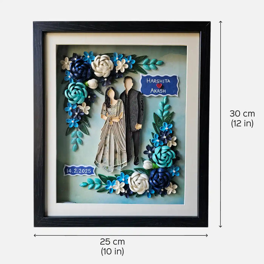 Photo Personalized Handmade Quilling Wedding Theme Paper Decorative Plaque