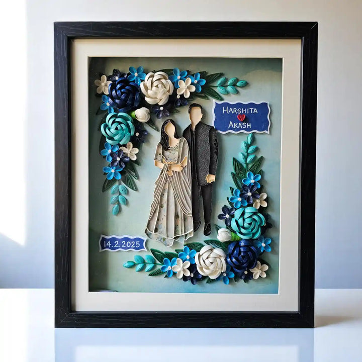 Photo Personalized Handmade Quilling Wedding Theme Paper Decorative Plaque