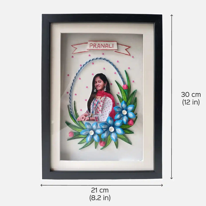 Photo Personalized Handmade Quilling Floral Wreath Theme Paper Decorative Plaque