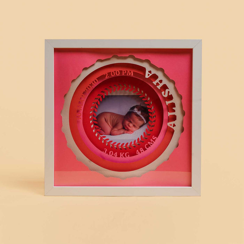 Personalized Baby Announcement 3D Photo Frame For Newborns