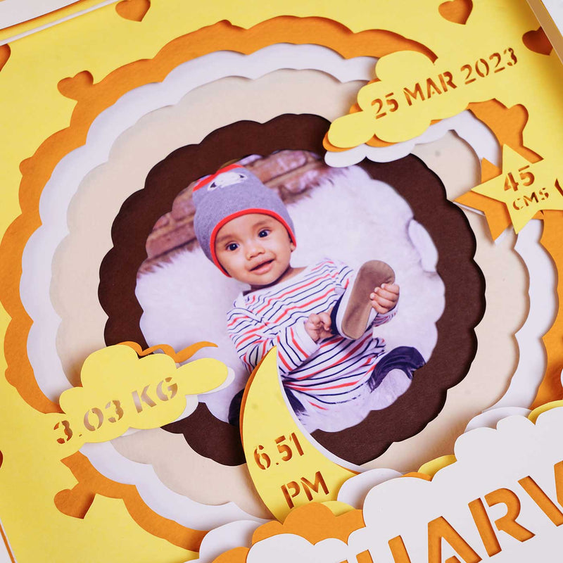 Personalized Baby Announcement 3D Photo Frame For Newborns