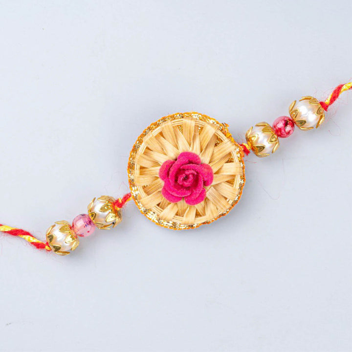 Ecofriendly Bamboo Rakhis for Bhaiya-Bhabhi With Roli Chawal | Set of 2