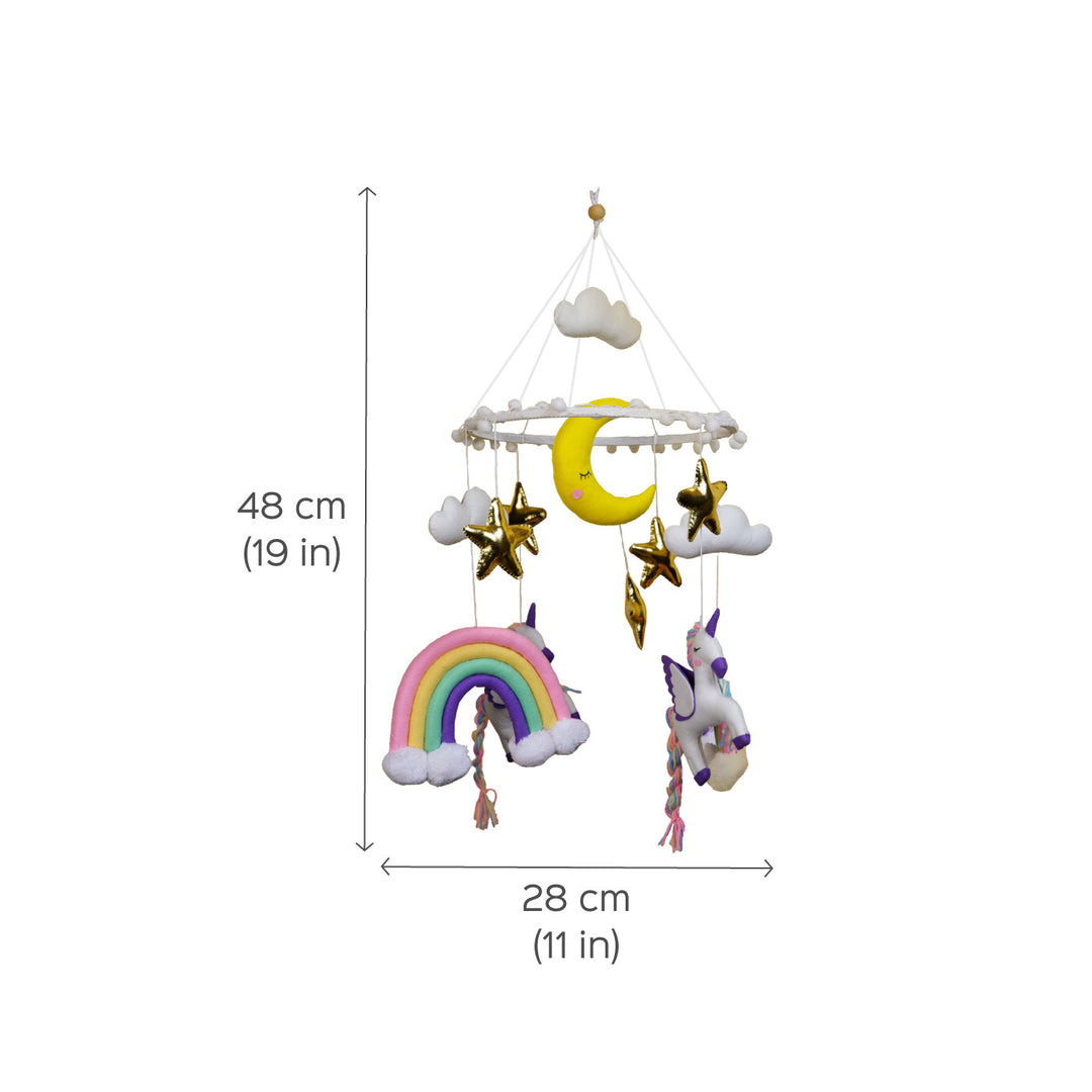 Handcrafted Kid's Unicorn & Rainbow Themed Crib and Cot Mobile