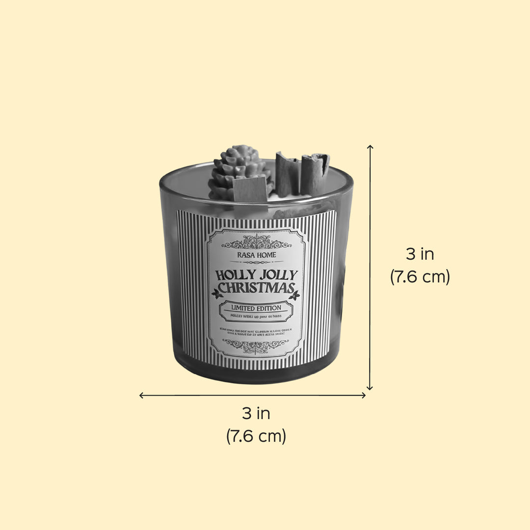 Handmade Holly Jolly Soy Wax Scented Candle Jar