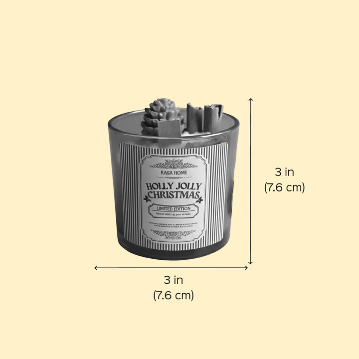 Handmade Holly Jolly Soy Wax Scented Candle Jar