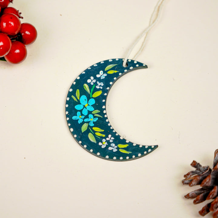 4 Pc | Handpainted Arctic Minis Blue Folk MDF Ornament Set